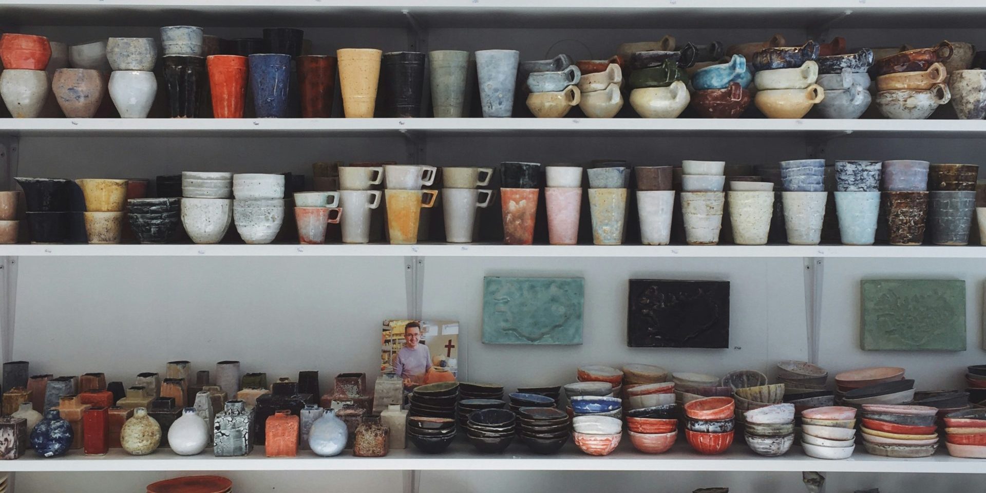 ceramic utensils lot close-up photography